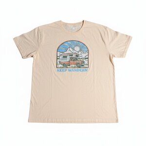 Academy Women's Graphic T-Shirt Cotton Short Sleeve Crew Neck Peach 2XL NEW